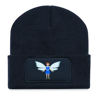 Bluebell Flower Fairy Fantasy Art - Recycled Patch Beanie - french navy - Front
