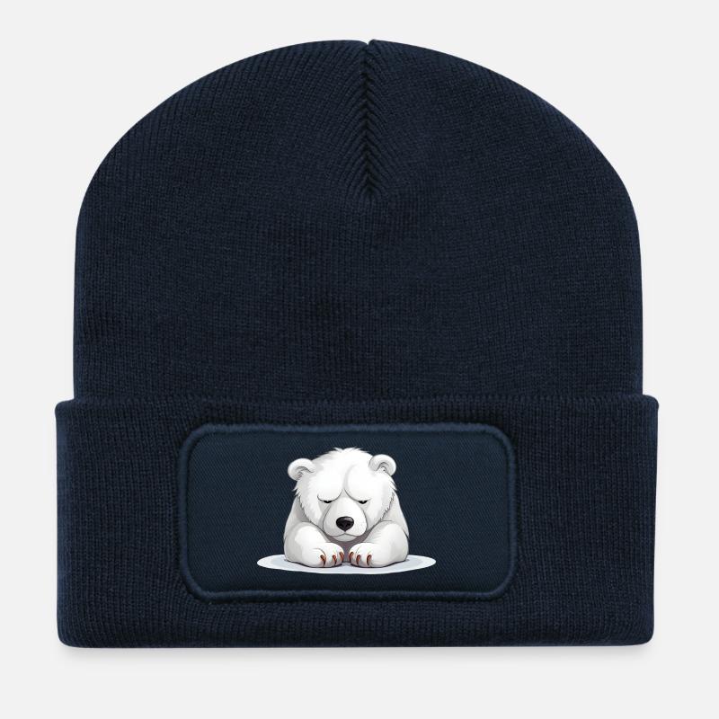 Grumpy Eisbär - Recycelte Patch Beanie - French Navy