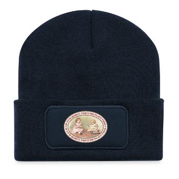 Quand c’est calme, ça devient dangereux - Beanie recyclé à patch - bleu marine - Devant