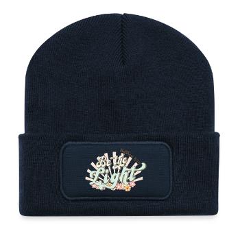 Soyez la lumière - Beanie recyclé à patch - bleu marine - Devant