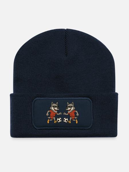 wolf soccer 2 - Recycelte Patch Beanie - French Navy