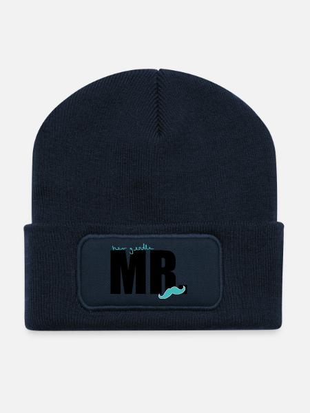 her gentle Mr - Recycelte Patch Beanie - French Navy