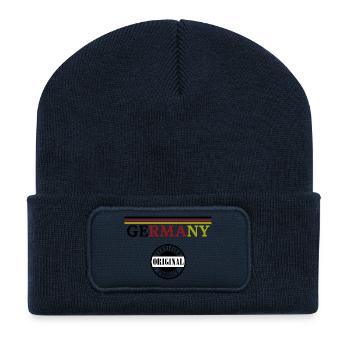 German Pride, flag of Germany - Recycled Patch Beanie - french navy - Front