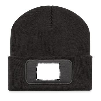 Namensschild in Tabellenformat - Recycelte Patch Beanie - Dunkelgrau - Vorne