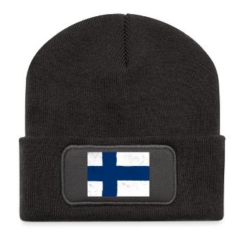 Drapeau de la Finlande – simplicité scandinave - Beanie recyclé à patch - charbon - Devant