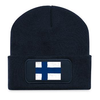 Flagge von Finnland – Skandinavische Einfachheit - Recycelte Patch Beanie - French Navy - Vorne