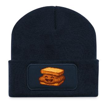 Poopie, der zerquetschte Sandwich-Kumpel - Recycelte Patch Beanie - French Navy - Vorne