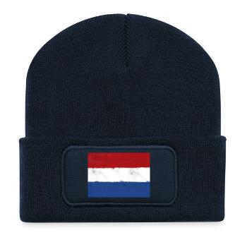 Drapeau des Pays-Bas - Pays-Bas - Beanie recyclé à patch - bleu marine - Devant