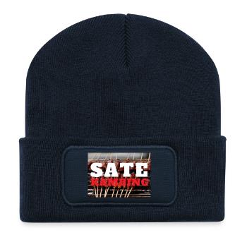 Imprimé INDONET Satay Kambing - Beanie recyclé à patch - bleu marine - Devant