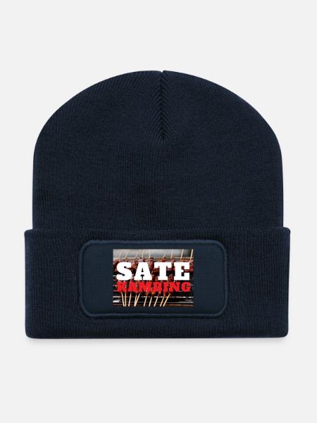 Imprimé INDONET Satay Kambing - Beanie recyclé à patch - bleu marine