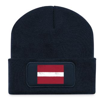 Drapeau de la Lettonie - Beanie recyclé à patch - bleu marine - Devant
