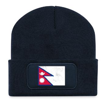 Drapeau du Népal - Beanie recyclé à patch - bleu marine - Devant
