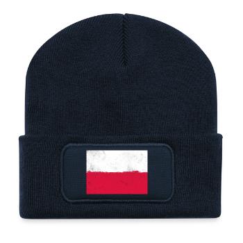 Drapeau polonais - Beanie recyclé à patch - bleu marine - Devant
