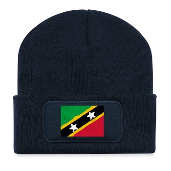 Flag of Saint Kitts and Nevis - Recycled Patch Beanie - french navy - Front