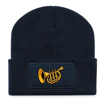 trompete - Recycelte Patch Beanie - French Navy - Vorne