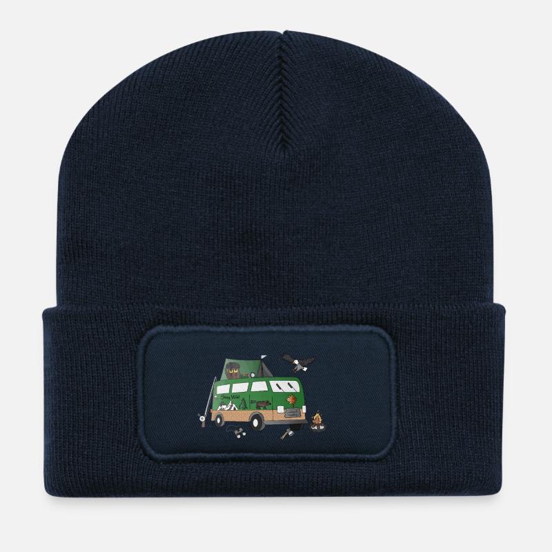 Abenteuer im Gepaeck Camper - Recycelte Patch Beanie - French Navy