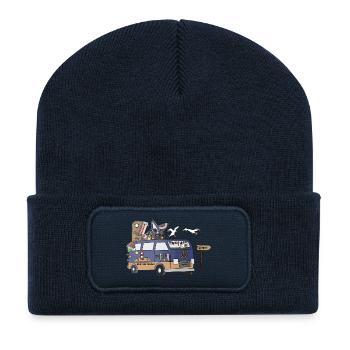 Les campeurs côtiers ahoy - Beanie recyclé à patch - bleu marine - Devant
