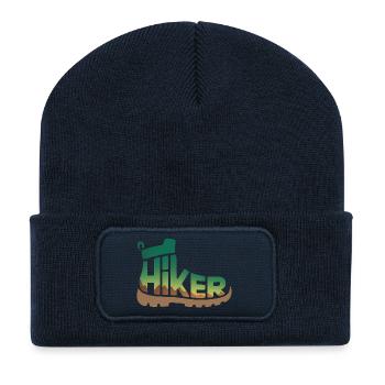 Hiker Typography - Hiking Design - Recycled Patch Beanie - french navy - Front