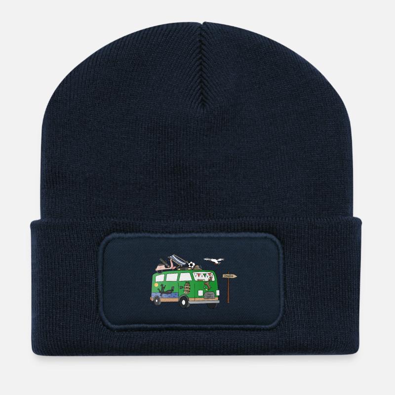 La_Dolce Vanlife Camper Italia - Recycelte Patch Beanie - French Navy
