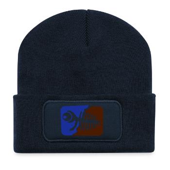 Fish fossil - Recycled Patch Beanie - french navy - Front