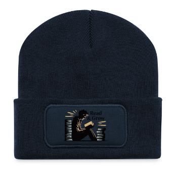 Vintage Literarisches Frauendesign - Recycelte Patch Beanie - French Navy - Vorne