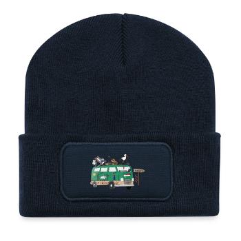 Paprika and Road Trip Camper Hungary - Recycled Patch Beanie - french navy - Front