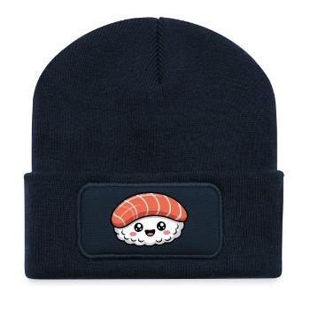 Kawaii Sushi - Beanie recyclé à patch - bleu marine - Devant