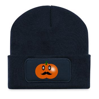 HALLOWEEN. CITROUILLE. CITROUILLE HALLOWEEN. - Beanie recyclé à patch - bleu marine - Devant