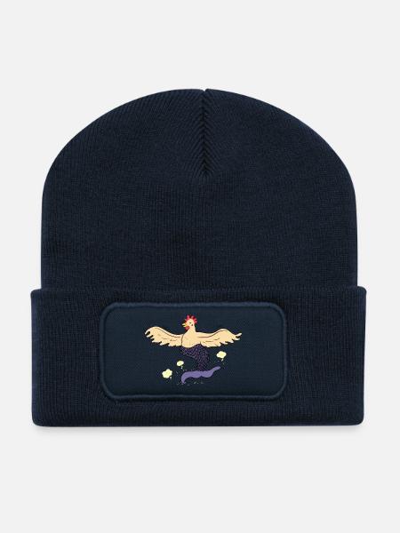 Glückliche Henne-Meerjungfrau - Recycelte Patch Beanie - French Navy