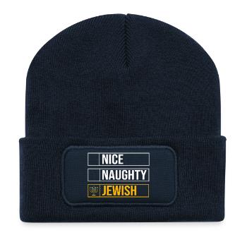 Chanukkah Hanukkah Hanukah - Recycelte Patch Beanie - French Navy - Vorne