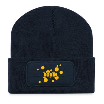 Robin dans le rôle de Robin - Beanie recyclé à patch - bleu marine - Devant