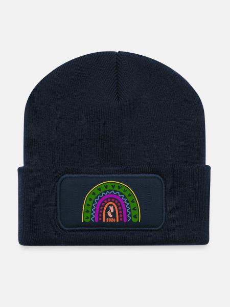 Quand l’amour devient vie - Bébé 2026 - Beanie recyclé à patch - bleu marine
