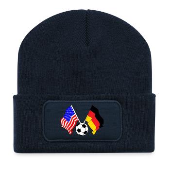 Football Germany vs USA - Recycled Patch Beanie - french navy - Front