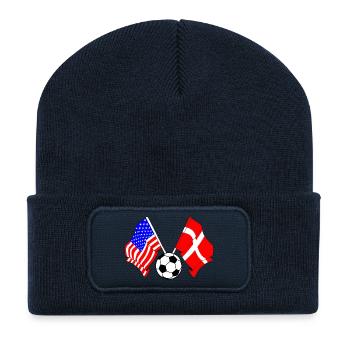 Fußball Dänemark gegen USA - Recycelte Patch Beanie - French Navy - Vorne