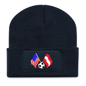 Fußball Austria gegen USA - Recycelte Patch Beanie - French Navy - Vorne