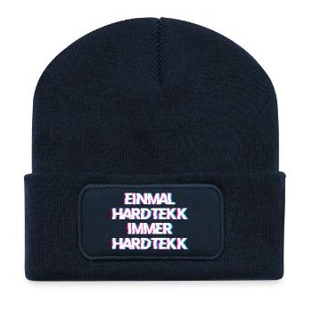 Hardtekk Tekk - Beanie recyclé à patch - bleu marine - Devant