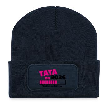 TATA in 2026 - future auntie gift - soon auntie - Recycled Patch Beanie - french navy - Front