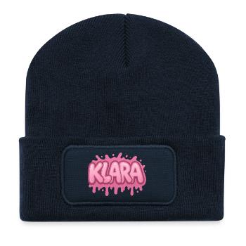 Graffiti KLARA Name, ideal printable gift - Recycled Patch Beanie - french navy - Front