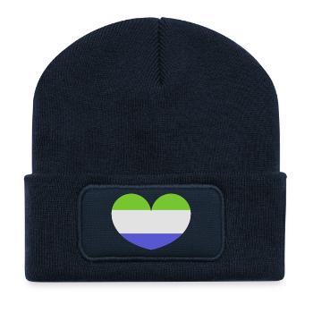 Sierra Leone heart flag - Recycled Patch Beanie - french navy - Front