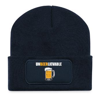 Design drôle incroyable - Beanie recyclé à patch - bleu marine - Devant