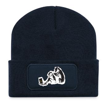 Street Art Tech Monkey - Recycelte Patch Beanie - French Navy - Vorne