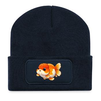 Ranchu Lover Orange / White Edition - Recycelte Patch Beanie - French Navy - Vorne