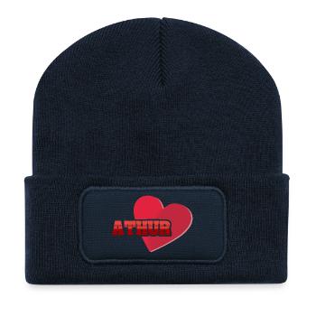 Athur as a given name - Recycled Patch Beanie - french navy - Front