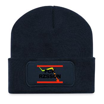 FFF DE RZZSSN ! MERDE REZEESSION POUR TOUTE L’ALLEMAGNE - Beanie recyclé à patch - bleu marine - Devant