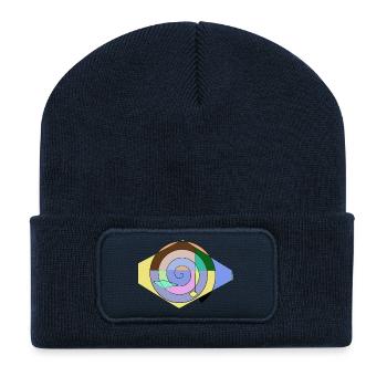 Spirale Farbspaß Geometrie - Recycelte Patch Beanie - French Navy - Vorne