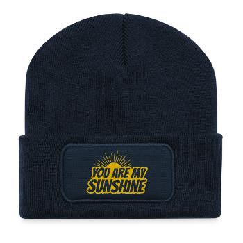 Tu es mon rayon de soleil – Rétro audacieux - Beanie recyclé à patch - bleu marine - Devant