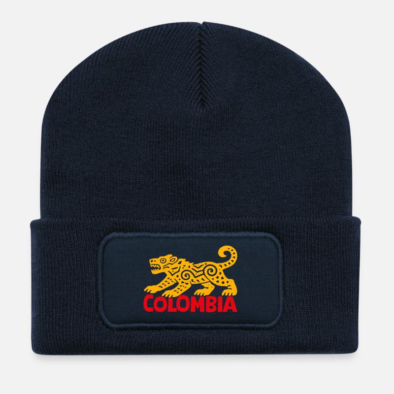 Kolumbianischer Jaguar - Recycelte Patch Beanie - French Navy