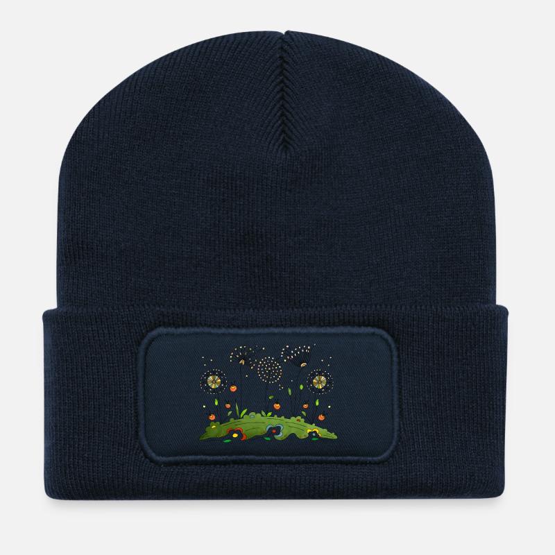 Blumen - Recycelte Patch Beanie - French Navy