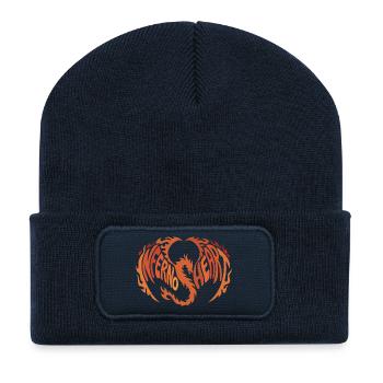 Conception de la flamme du cœur infernal - Beanie recyclé à patch - bleu marine - Devant