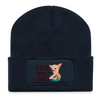 Chihuahua Chihuahueño I Do What I - Recycled Patch Beanie - french navy - Front
